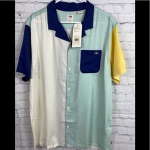 Levi’s Colorblock Tencel Lyocell Button Down Short Sleeve Shirt. Large. NWT.